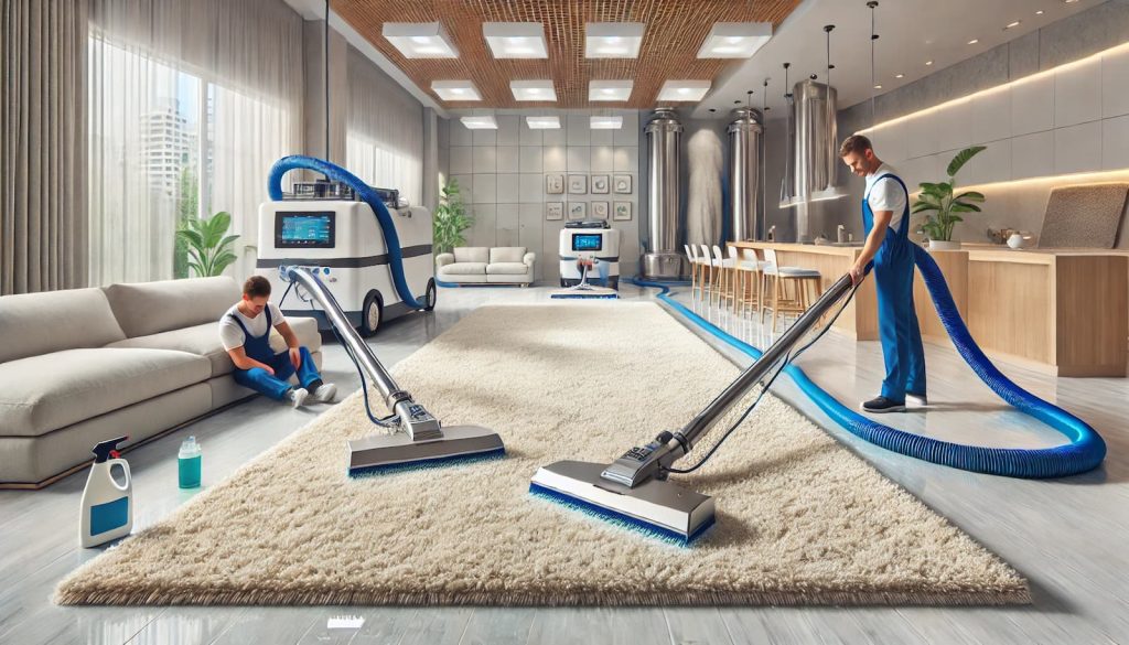 Antalya'da profesyonel Shaggy halı yıkama hizmeti sunan bir halı temizleme merkezi. Uzman ekip, modern makinelerle hijyenik temizlik yapıyor.